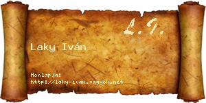 Laky Iván névjegykártya